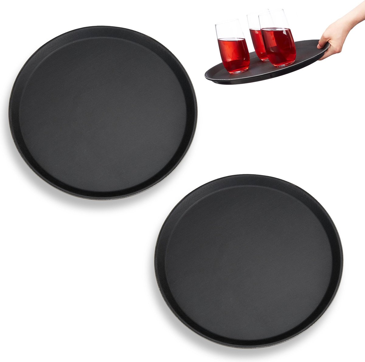 Lot de 3 Plateaux de Service Rectangulaires en Plastique - Plateaux Fast-food-Cantine - Plateau