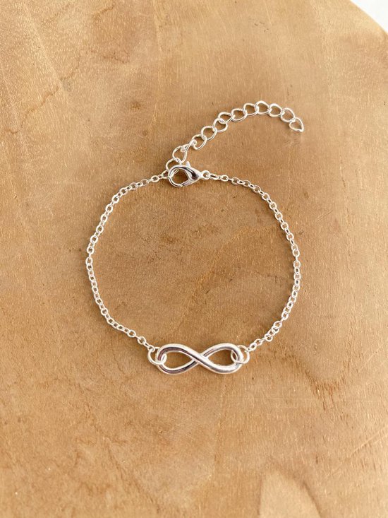 Infinity eindeloos oneindig subtiele armband - Dames - Zilverkleurig - 16 cm