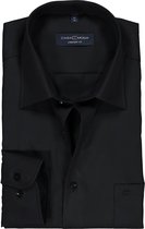 CASA MODA comfort fit overhemd - zwart - Strijkvrij - Boordmaat: 40