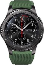Shop4 - Samsung Galaxy Watch3 45mm Bandje - Siliconen Donker Groen