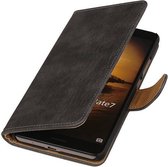 Wicked Narwal | Bark bookstyle / book case/ wallet case Hoes voor Huawei Mate 7 Grijs