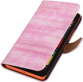 Wicked Narwal | Lizard bookstyle / book case/ wallet case Hoes voor Microsoft Microsoft Lumia 640 XL Roze