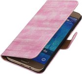 Wicked Narwal | Lizard bookstyle / book case/ wallet case Hoes voor Samsung galaxy a8 2015 Roze