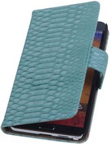 Wicked Narwal | Snake bookstyle / book case/ wallet case Hoes voor HTC One 2 M8 mini Turquoise