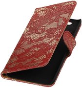 Wicked Narwal | Lace bookstyle / book case/ wallet case Hoes voor Huawei Nexus 6P Rood