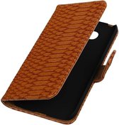 Wicked Narwal | Snake bookstyle / book case/ wallet case Hoes voor Nokia Microsoft Lumia 630 / 635 Bruin