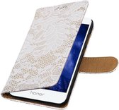 Wicked Narwal | Lace bookstyle / book case/ wallet case Hoes voor Huawei Honor 6 A Wit