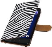 Wicked Narwal | Zebra bookstyle / book case/ wallet case Hoes voor HTC U11 Wit
