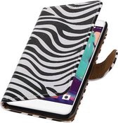 Wicked Narwal | Zebra bookstyle / book case/ wallet case Hoes voor HTC X10 Wit