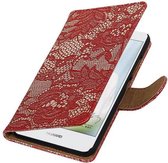 Wicked Narwal | Lace bookstyle / book case/ wallet case Hoes voor Huawei Nova Rood