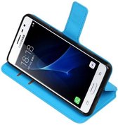 Wicked Narwal | Cross Pattern TPU bookstyle / book case/ wallet case voor Samsung Galaxy J3 Pro Blauw