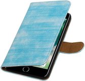 Wicked Narwal | Lizard bookstyle / book case/ wallet case Hoes voor iPhone 7/8 Plus Turquoise