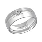 Ring Titanium Zirkonia Zilverkleurig Maat 21