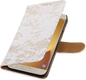 Wicked Narwal | Lace bookstyle / book case/ wallet case Hoes voor Samsung Galaxy J5 (2017) J530F Wit