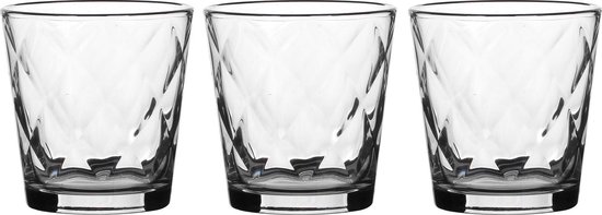3x Kaleido waterglazen set 240 ml transparant - Keukenbenodigdheden - Glazen - Drinkglazen