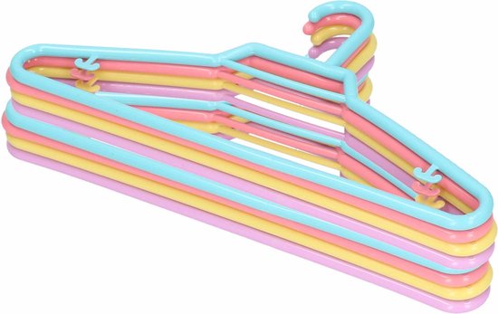 complicaties Vervuild Inzet 12x Pastel gekleurde kledinghangers 27 cm voor kinderkleding - Kledingkast  - Kunststof... | bol.com