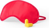 Slaapmasker rood met oordoppen - Verduisterend travel masker