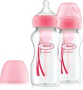 Bol.com Dr. Brown's Options+ Anti-colic Bottle Brede Hals Fles - 270 ml - Duopack Roze aanbieding