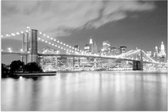 Schilderij - Brooklyn Bridge, New York, zwart en wit