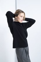 Loop.a life Duurzame Trui Art Lines Sweater Dames - Zwart - Maat S