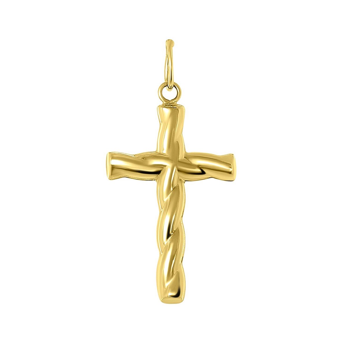 Pendentif croix avec Jésus En or jaune 585-14 carats  Unisexe.