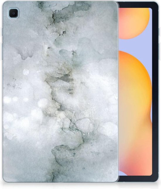 Tablet Hoes Geschikt voor Samsung Galaxy Tab S6 Lite | Tab S6 Lite 2022 Back Cover Painting Grey met transparant zijkanten