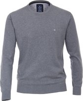 Redmond heren trui katoen - O-hals - grijs/blauw melange -  Maat: S
