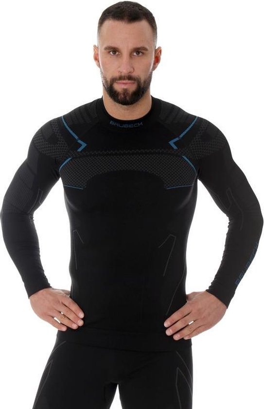 offset Op te slaan evalueren Brubeck Thermoshirt Heren met Nilit® Heat - Zwart/Blauw - XL | bol.com