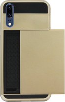 ADEL Kunststof Back Cover Hardcase Hoesje Geschikt voor Huawei P20 - Pasjeshouder Goud