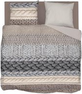 Snoozing Knitted Wool - Flanel - Dekbedovertrek - Lits-jumeaux - 240x200/220 cm - Multi kleur