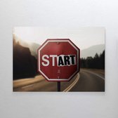 Walljar - Stop Sign (Day) - Muurdecoratie - Poster met lijst