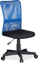 Relaxdays Bureaustoel voor kinderen - Ergonomisch - 90kg - Blauw