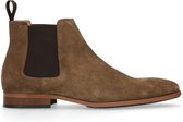 Manfield - Heren - Bruine suède chelsea boots - Maat 45