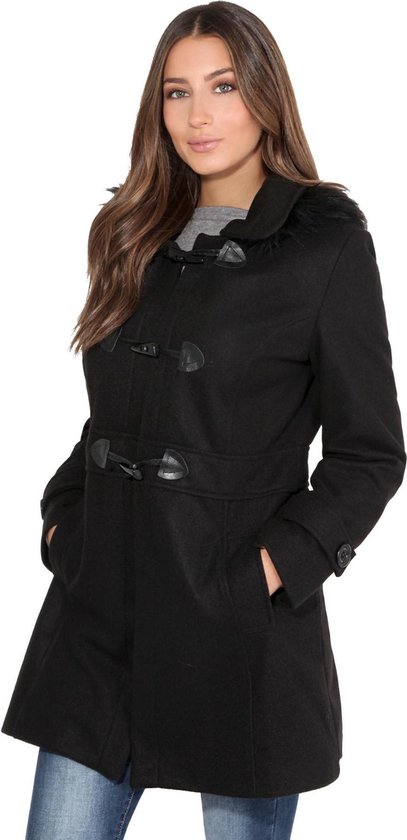 Krisp Dames/dames Hooded Rockabilly Duffle Coat (Zwart) | bol