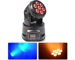 Beamz MHL-74 Mini Moving Head Wash 7X 10W DMX 13-Kanaals RGBW
