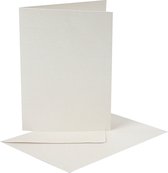 Parelmoer kaarten en enveloppen, afmeting kaart 10,5x15 cm, afmeting envelop 11,5x16,5 cm, crème, 10 set/ 1 doos