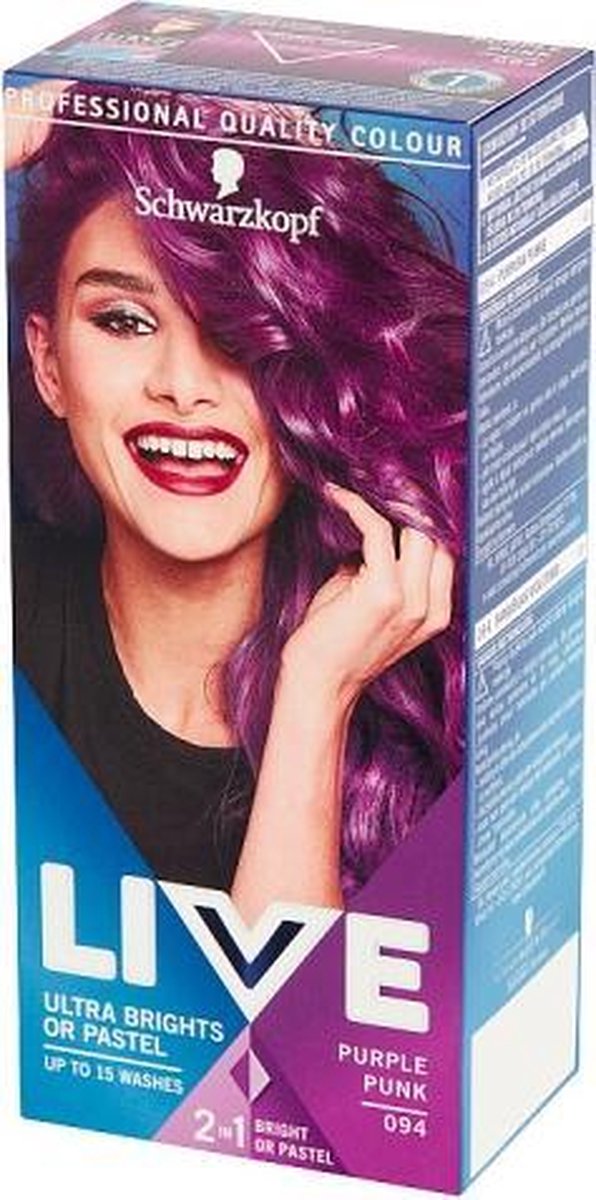 Schwarzkopf Live Ultra Brights Or Pastel Hair Dye SemiSolid 094 Purple Punk