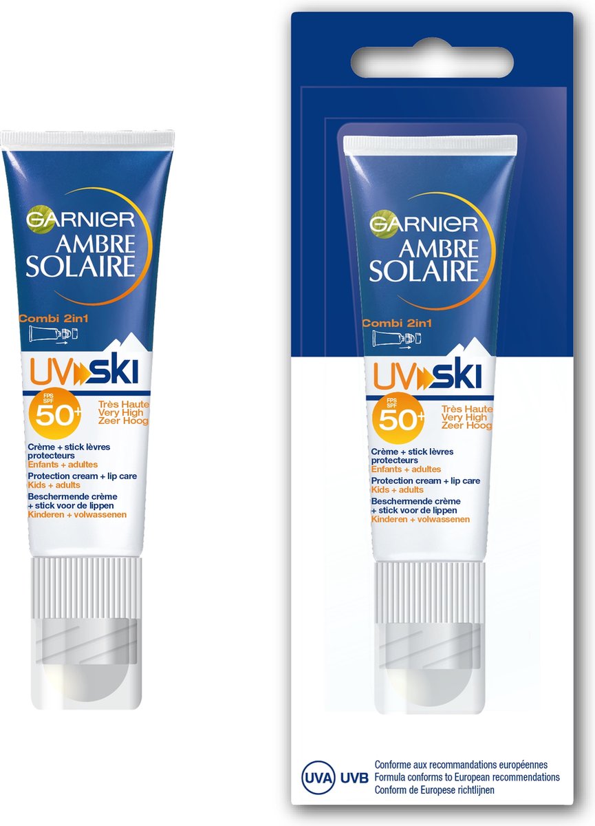 Garnier Ambre Solaire UV Ski Combi 2in1 SPF 50+ Zonnebrandcrème - 17 ml –  Voor Lip &... | bol.com