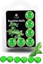 Secret Play Brazilian Balls - Massageolie - voor Erogene Zones - 6 Stuks - Muntsmaak