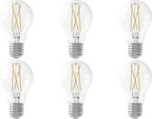 CALEX - LED Lamp 6 Pack - Smart LED A60 - E27 Fitting - Dimbaar - 7W - Aanpasbare Kleur CCT - Transparant Helder - BES LED