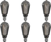 CALEX - LED Lamp 6 Pack - Rustic ST64 - E27 Fitting - Dimbaar - 3W - Warm Wit 2000K - Rookkleur - BSE