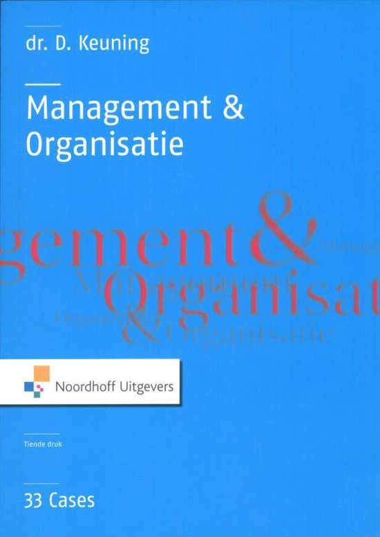 Cover van het boek 'Management & organisatie / deel 33 cases' van D. Keuning