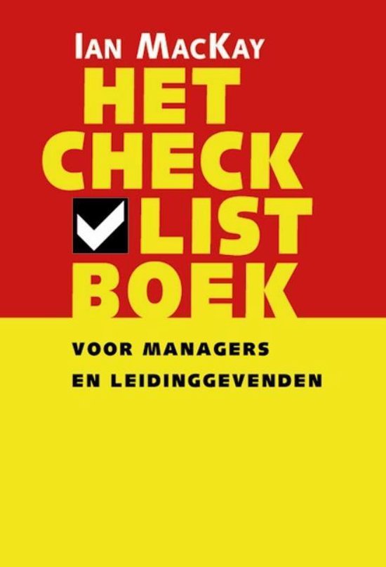 Cover van het boek 'Het checklistboek voor managers en leidinggevenden' van Ian MacKay