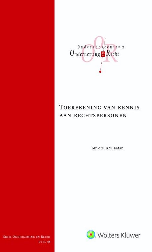 Onderneming en recht - Toerekening van kennis aan rechtspers ... - cover