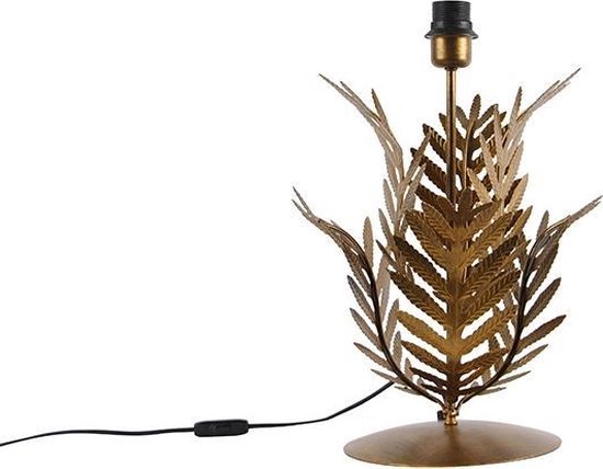 QAZQA botanica - Landelijke Tafellamp - 1 lichts - H 45 cm - Goud/messing - Woonkamer | Slaapkamer