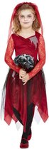 Smiffy's - Feesten & Gelegenheden Kostuum - Rode Grijze Horror Bruid Heks - Meisje - Rood, Grijs - Small - Halloween - Verkleedkleding