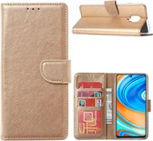 Bookcase Geschikt voor: Xiaomi Redmi Note 9 Pro / Note 9S - Goud - portemonnee hoesje