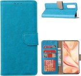 Bookcase Geschikt voor: Oppo Find X2 Neo - Turquoise - portemonnee hoesje