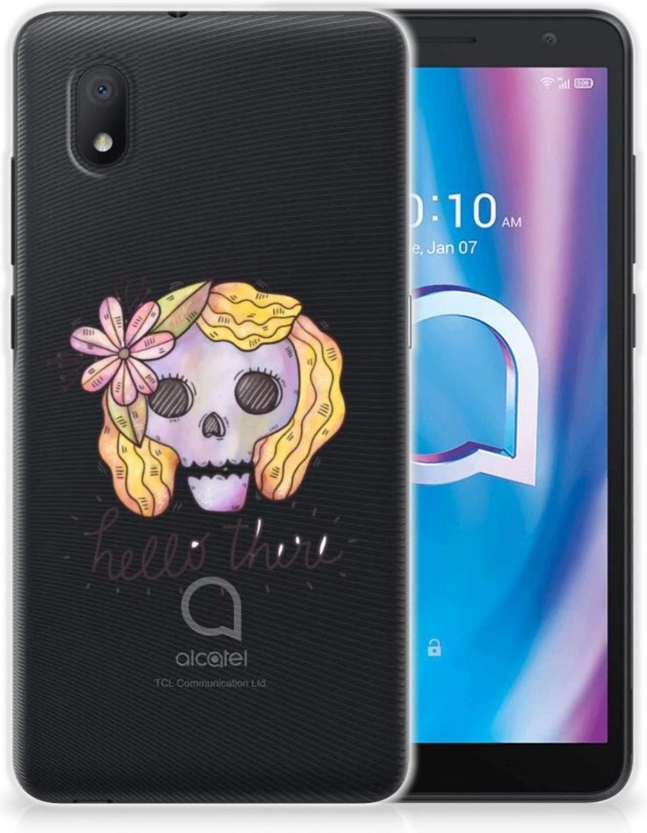 Silicone Back Case Alcatel 1B (2020) Boho Skull