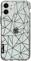 Casetastic Apple iPhone 12 Mini Hoesje - Softcover Hoesje met Design - Abstraction Outline Black Transparent Print